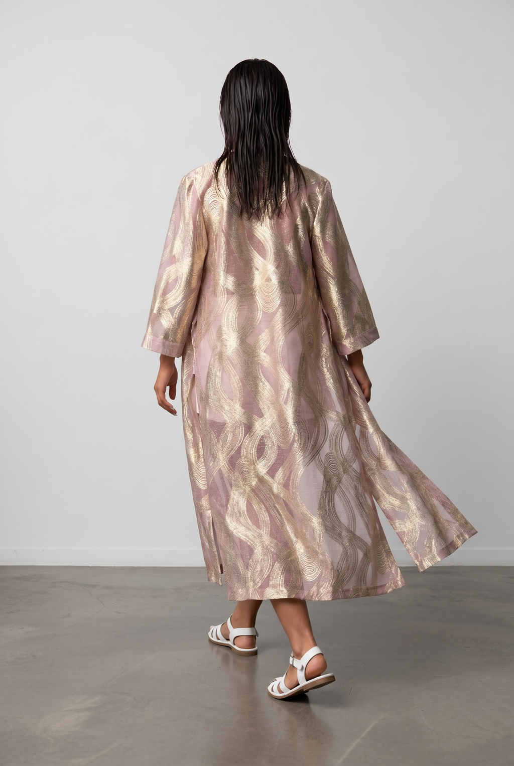Rosa/goldener Kimono
